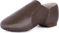 Linodes Leather Jazz Shoe Slip-on for Women Men Dance Shoes Coffee 10M