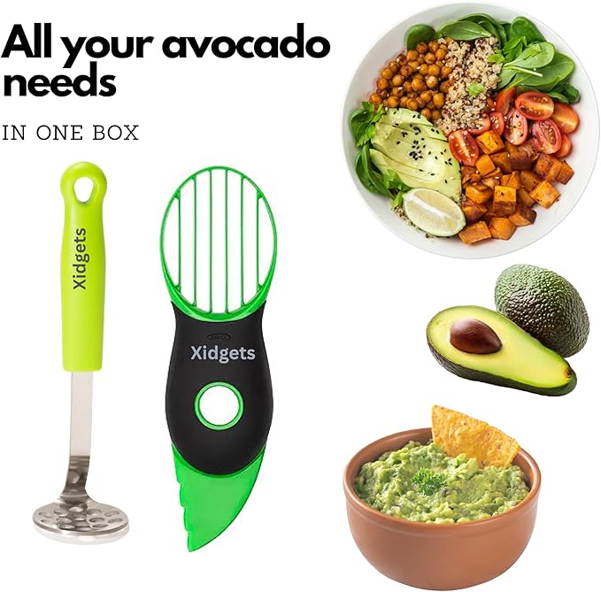 2pc Avocado Tool Set in Box - 3-in-1 Avocado Slicer with Cutter & Pit Remover + Mini Masher