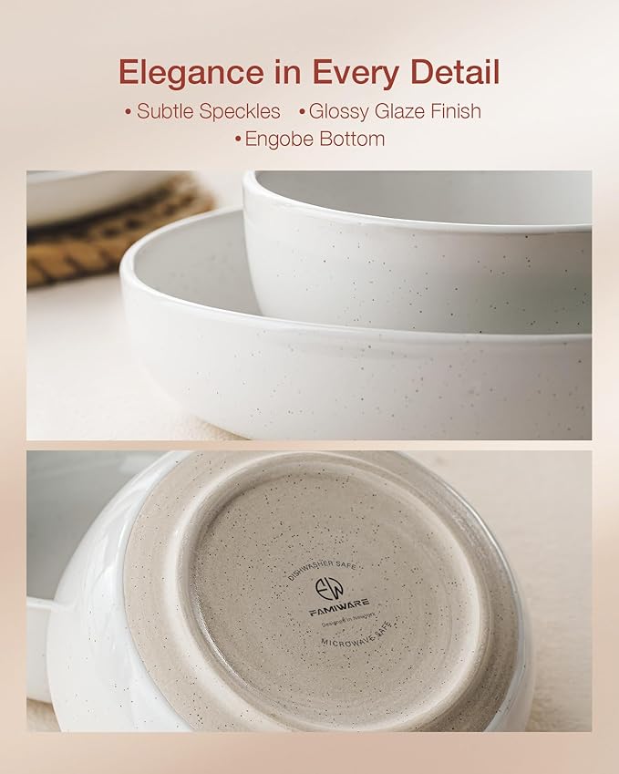 Famiware Milkyway 18-Piece Stoneware Dinnerware Set, White