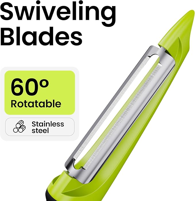 Potato Peeler, Swivel Vegetable Peeler with Non-Slip Handle,Green
