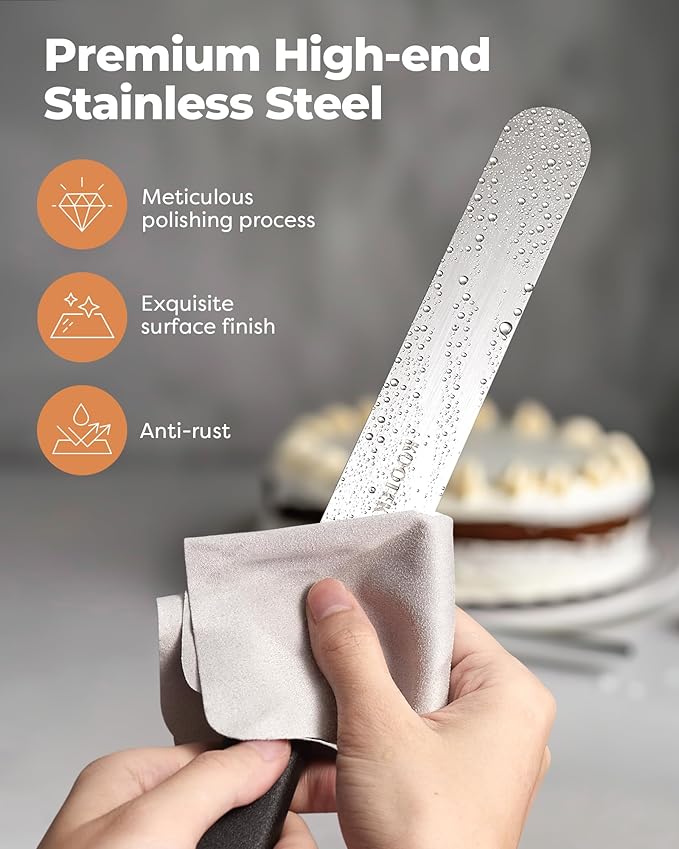 Kootek Angled Icing Spatula, Stainless Steel Offset Spatula, 6" & 8"