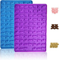 2 PCS Gummy Bear Candy Molds Silicone, 152 Cavity Bear Shape Mini Silicone Gummy Molds for Chocolate, Candy, Biscuits, Cookie, Jelly,Fondant,Ice Cube,Pet Dog Treats Mold