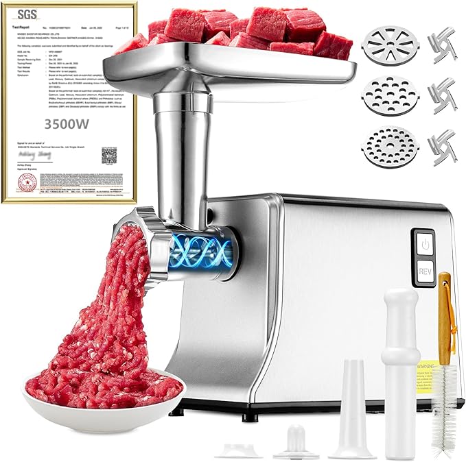 5.0 Upgrade Electric Meat Grinder,3S Grinding,Meat Grinders for Home Use-S