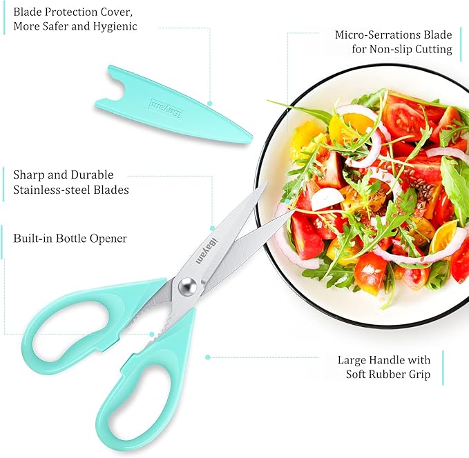 iBayam Cute Kitchen Scissors All Purpose Heavy Duty Meat Poultry Shears
