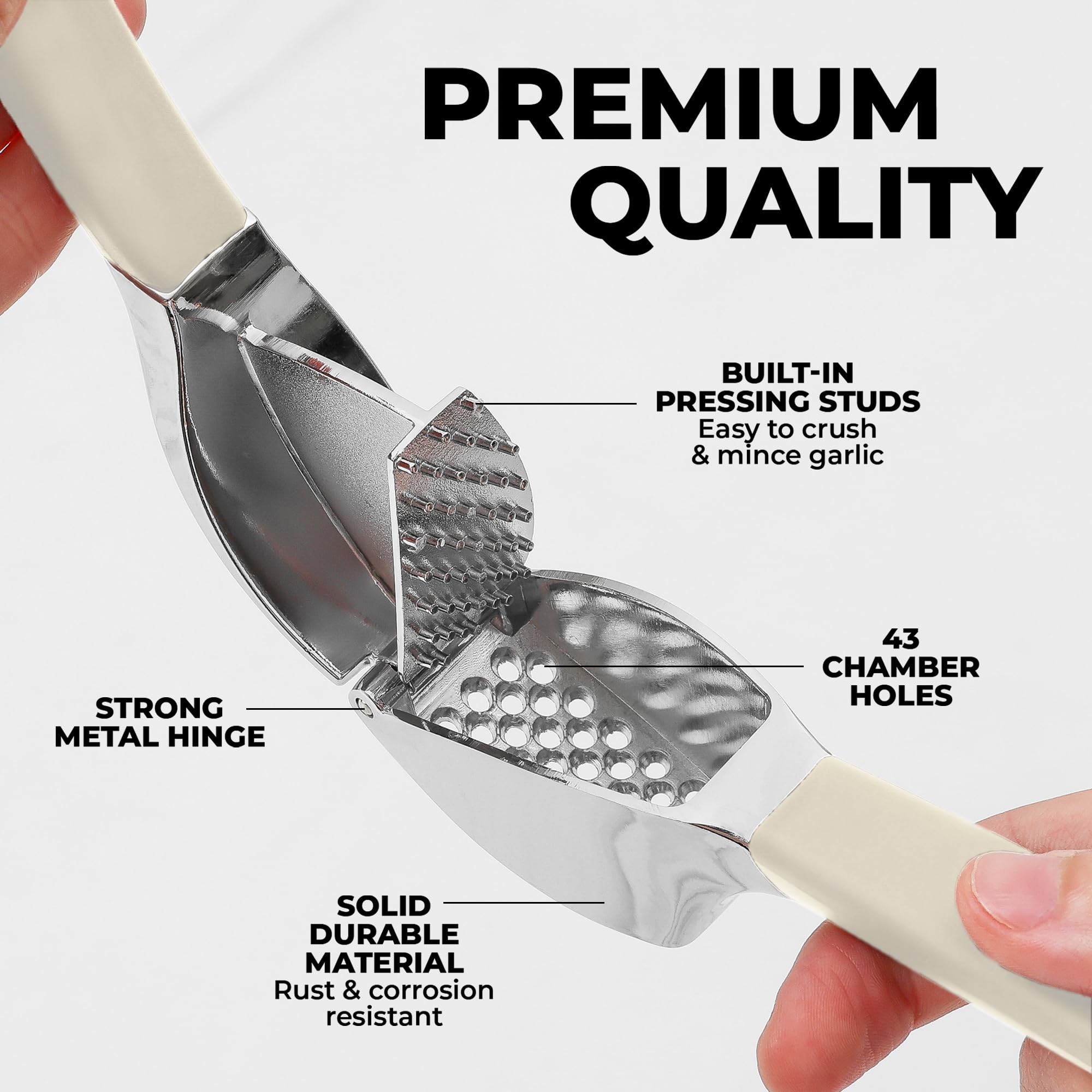 Zulay Kitchen Metal Comfort Grip Garlic Press
