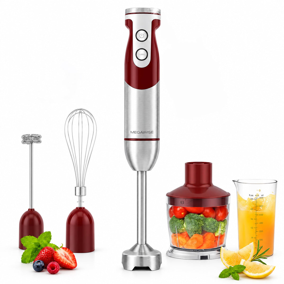 MegaWise Pro Titanium Reinforced 5-in-1 Immersion Hand Blender
