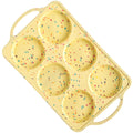 BAKE BOSS Jumbo Top Silicone Muffin Pans for Baking, 4 Inch Silicone Jumbo Muffin Pan 6 Cup, Egg Pan for Baking English muffins, Whoopie Pies, Corn Bread Bites, Confetti Muffin Top Pans Non Stick