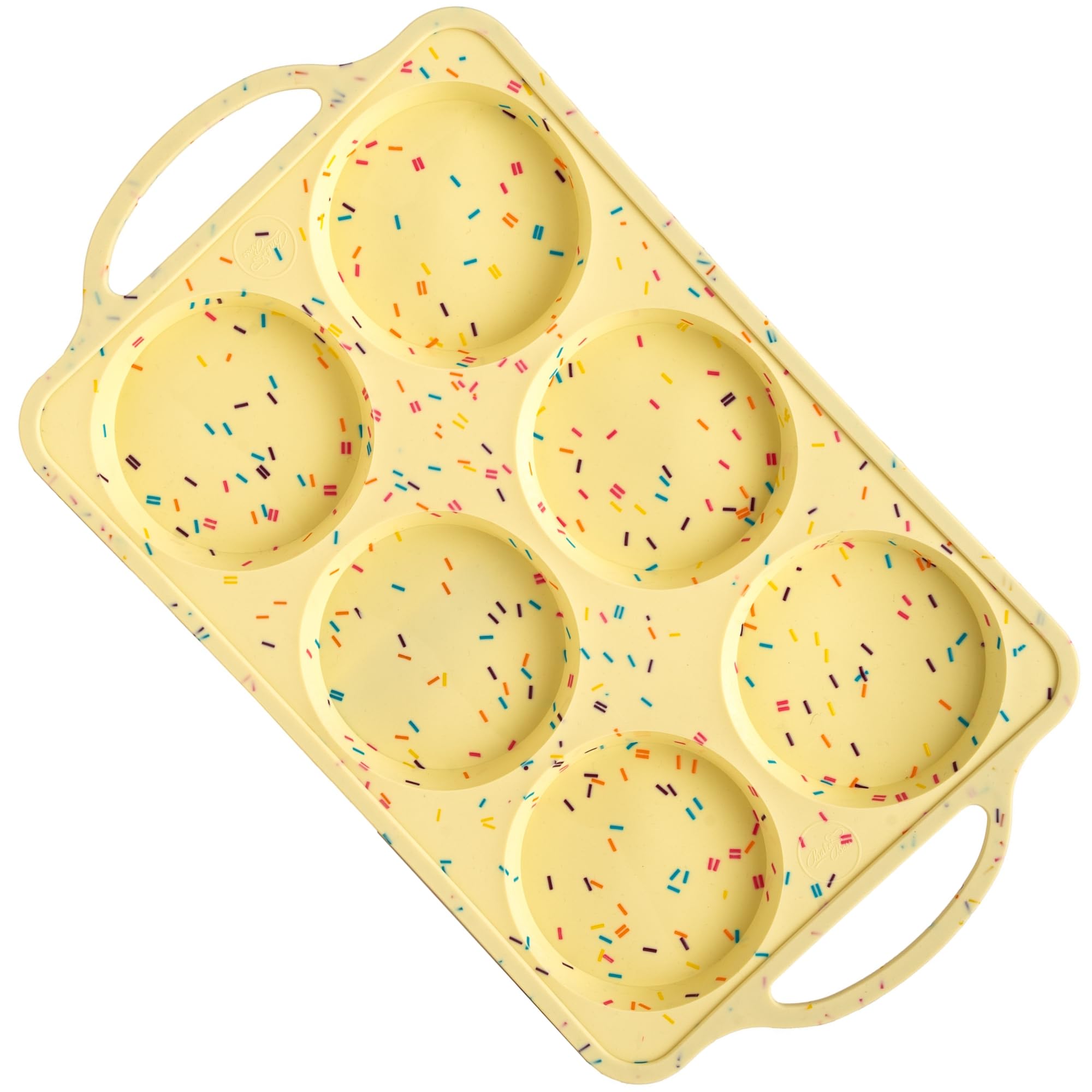BAKE BOSS Jumbo Top Silicone Muffin Pans for Baking, 4 Inch Silicone Jumbo Muffin Pan 6 Cup, Egg Pan for Baking English muffins, Whoopie Pies, Corn Bread Bites, Confetti Muffin Top Pans Non Stick