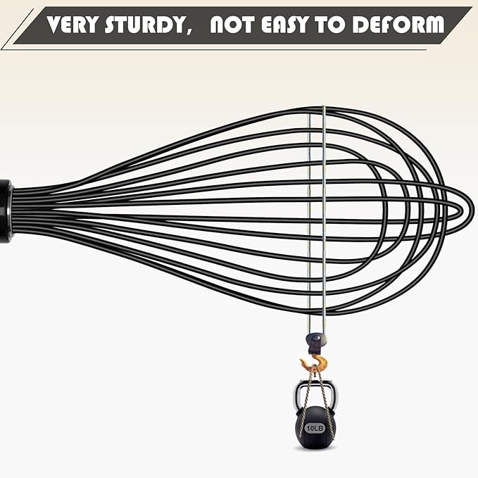 TEEVEA Silicone Whisk 11 Inch, Nonstick Heat Resistant for Cooking Baking
