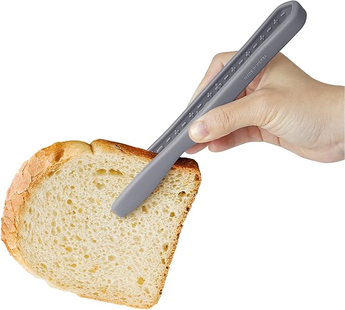 Carrotez Mini Silicone Toaster Tongs, 7 inches, 1 Pack, Modern Gray