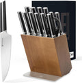 ZUNMARK Kitchen Knife Set, 14 PCS Knife Sets for Kitchen with Block, X50CrMoV15 High Carbon German Steel Knife Set with 6X Serrated Steak Knife, Heavy