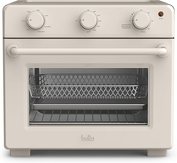 bella ROAST French Door Infrared Toaster Oven Air Fryer, Oatmilk