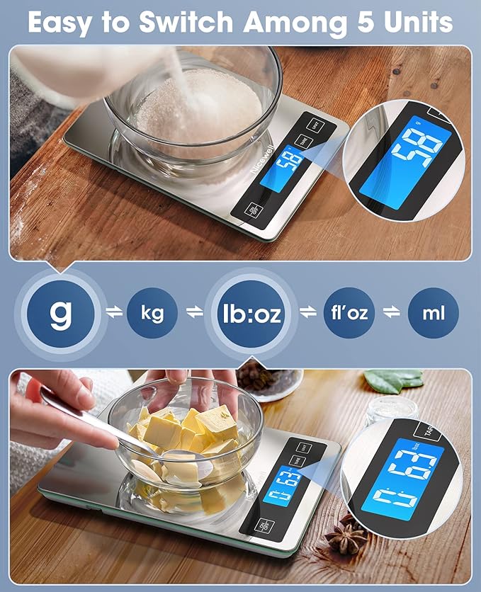 Nicewell Food Scale 22lb Digital Kitchen Scale for Cooking Baking