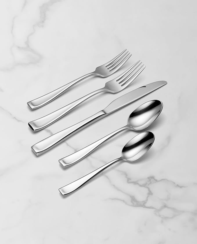 Oneida Moda 65-Piece 18/10 Silverware Set for 12, Flatware