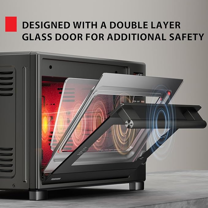 TOSHIBA ChefFry Air Fryer Toaster Oven Combo, 34QT, 1750W, Stainless Steel