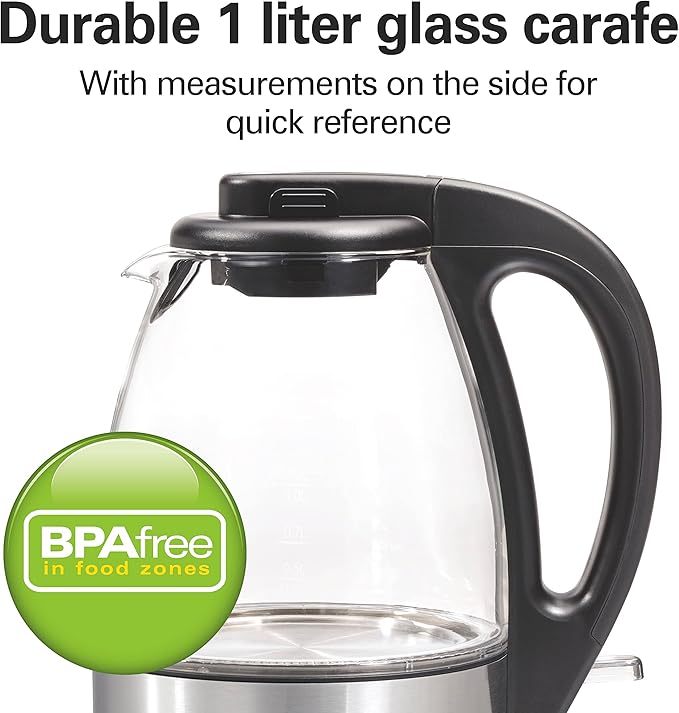 Hamilton Beach 1 Liter Electric Tea Kettle, Water Boiler & Heater