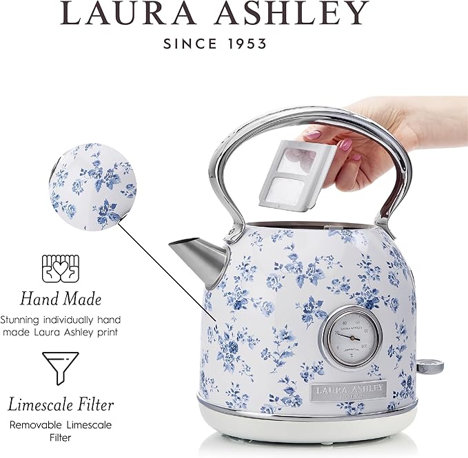Laura Ashley Electric Kettles for Boiling Water, 1.7L Electric Tea Kettle