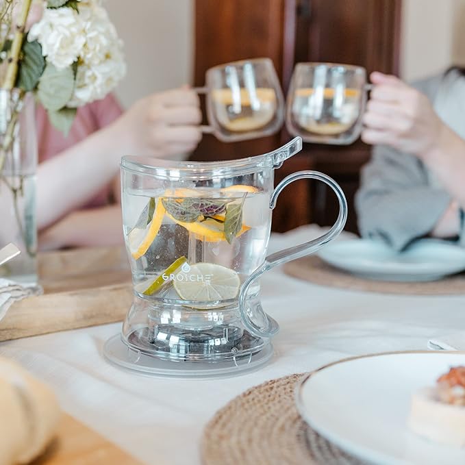 GROSCHE Aberdeen Smart Tea Maker BPA-Free Tea Infuser Clear 17.7 oz (525ml)