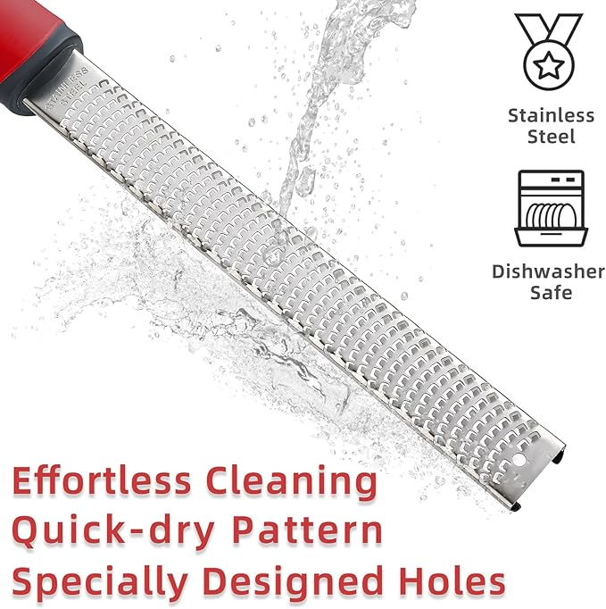Koythin Red Handle Heavy Duty Lemon Zester Grater