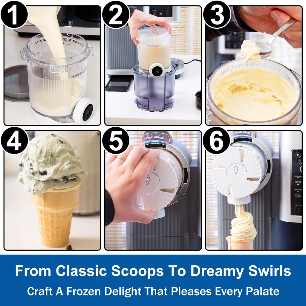 Creami Pints and Lids for Ninja Swirl, 4 pack Creamy Icecream Containers Cups Jars Tubs Canisters Smoothie Pot Compatible with NC700 Series Creamer Ice Cream Cones Machine Soft Serve Maker Accessories