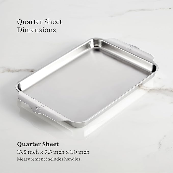 Hestan Provisions OvenBond – 5-Piece Tri-ply Stainless Steel Ovenware Baking Sheet Set