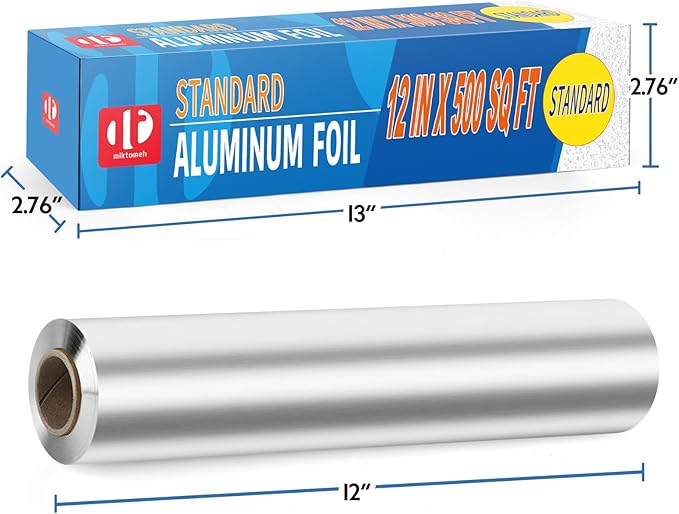 Miktomeh Standard Aluminum Foil 12" x 500 Sq Ft