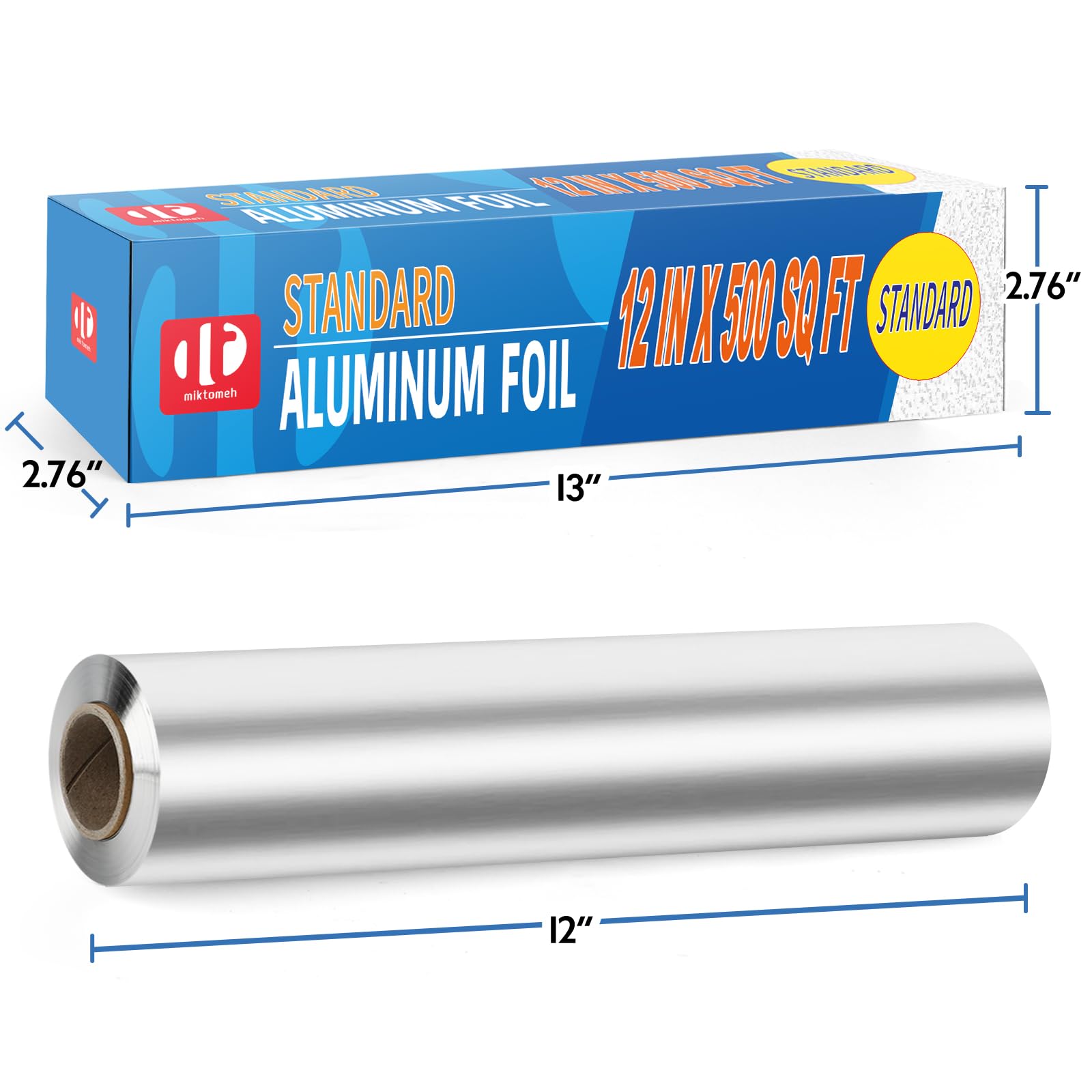 Miktomeh Standard Aluminum Foil 12" x 500 Sq Ft