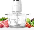 COOKZHOM Food Processor,Electric Food Chopper with 500W Stainless Steel Motor & 2 Sharp Blade Sets,8-Cup Glass Bowl for Meat, Vegetables, Fruits and Nuts