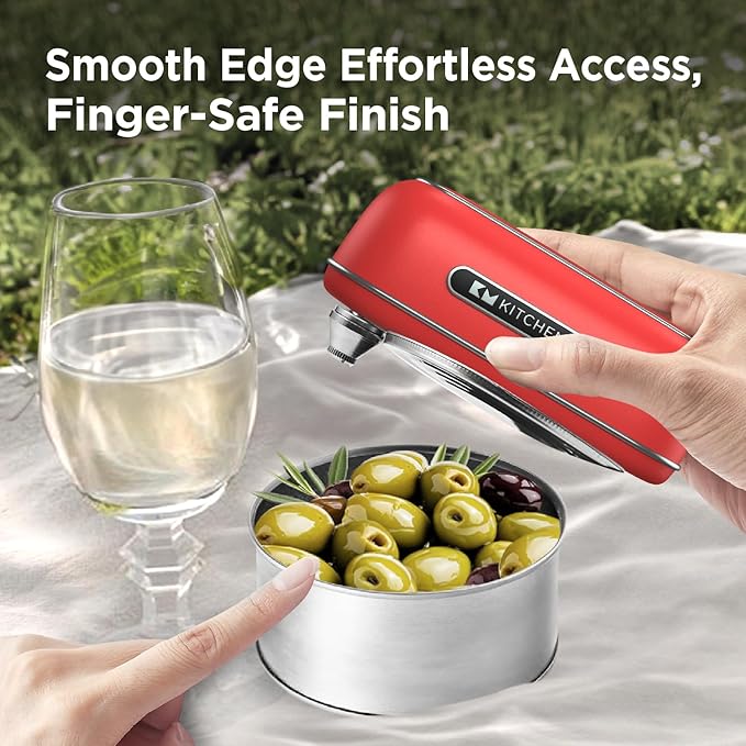 Kitchen Mama Orbit One Rechargeable Electric Can Opener, Red