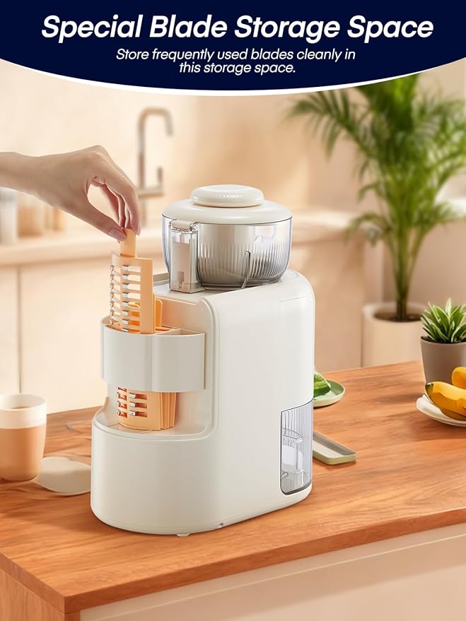 FOHERE 6 IN 1 Electric Cheese Grater Vegetable Chopper for Kitchen