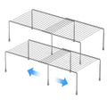 GEDLIRE Kitchen Cabinet Expandable Shelf Organizers Set of 2, Adjustable Metal Wire Pantry Storage Shelves, Plate Dish Organizer Rack for Cabinets, Cupboard, Counter, Freezer, Countertop, Chrome