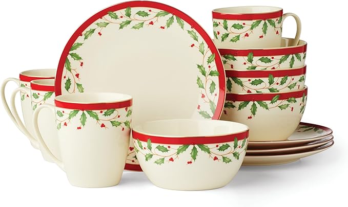 Lenox Holiday Porcelain Christmas Dinner Plate Set for 6