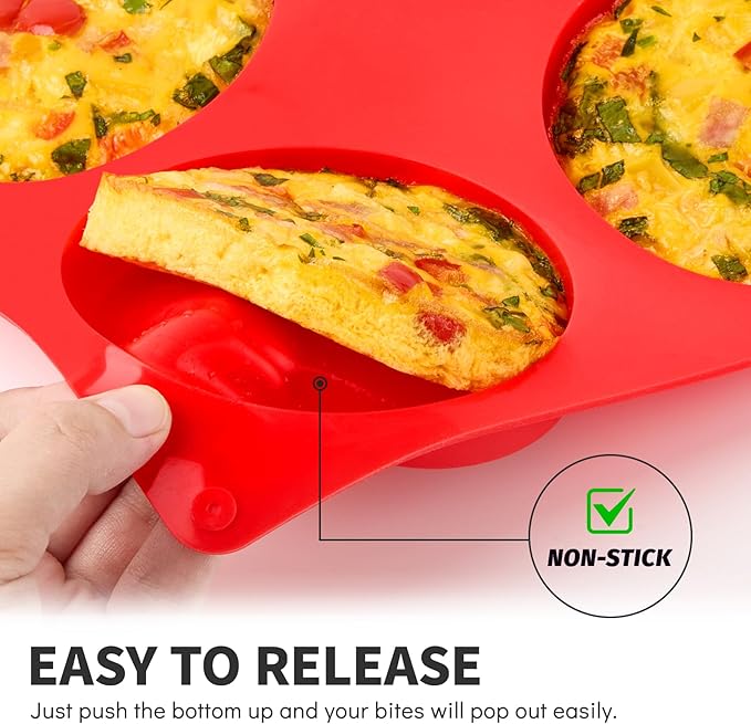 4 Inch Silicone Egg Molds for Breakfast Sandwiches, 2 Pack, 12 Cavities