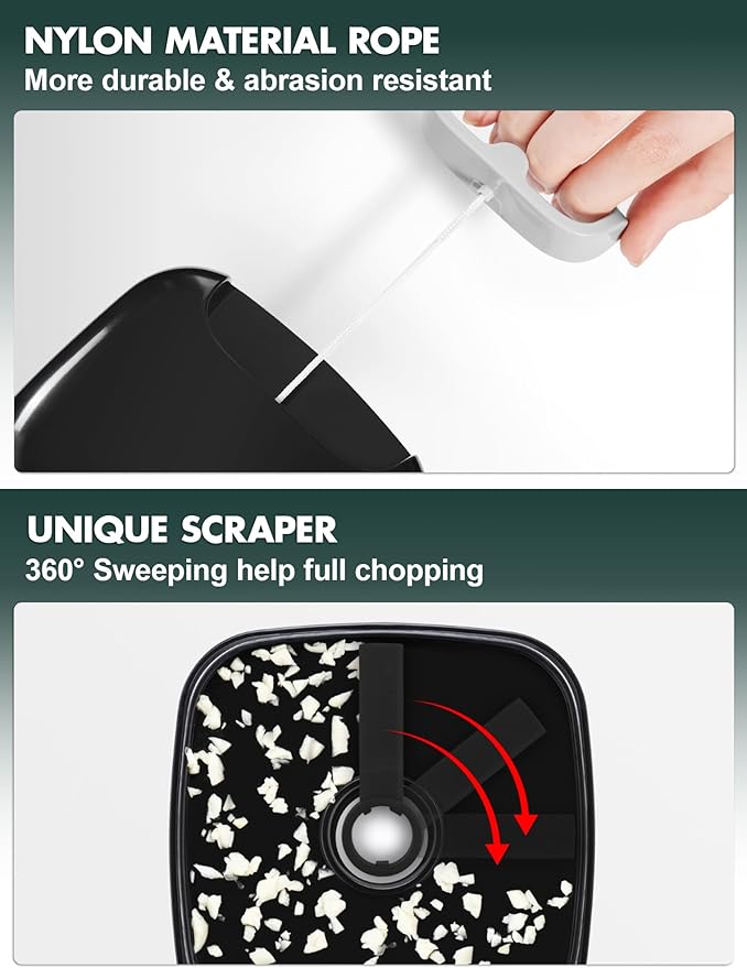 Geedel Vegetable Chopper, Manual Food Chopper with Hand Pull String, 500ml