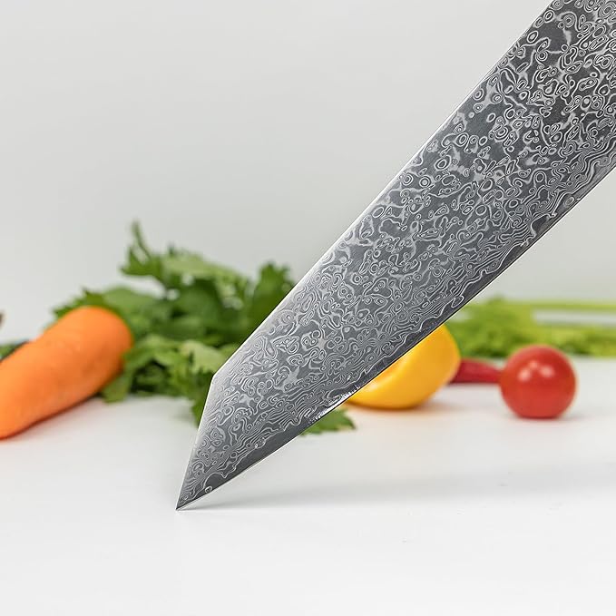 Seido 8.5-Inch VG10 Damascus Kiritsuke Chef Knife, Night Black