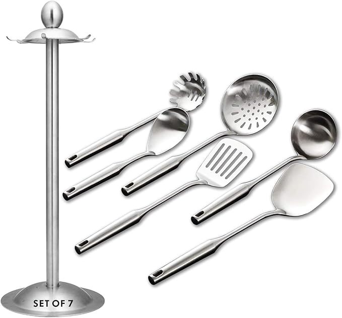 Cooking Utensils Set,6 PCS with Utensils Holder,304 Stainless Steel