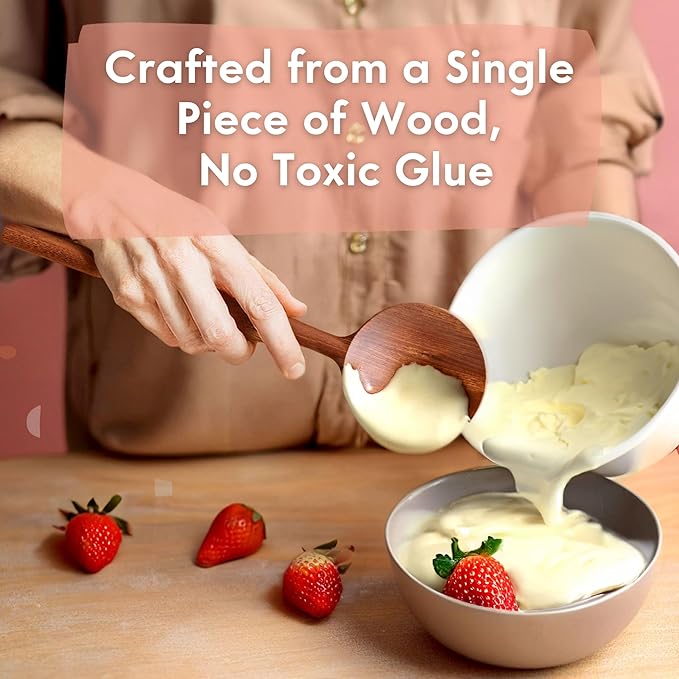 Non-Toxic Acacia Wooden Utensils Set, 6-Piece, Glue and Mineral Oil Free