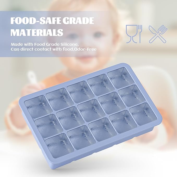 Silicone Ice Cube Tray 3 Pack, HANCELANT Ice Cube Mold, Ice Trays for Freezer with Lid for Whiskey, Cocktail, Drinks and Food, Freezer, BPA Free, Easy Release