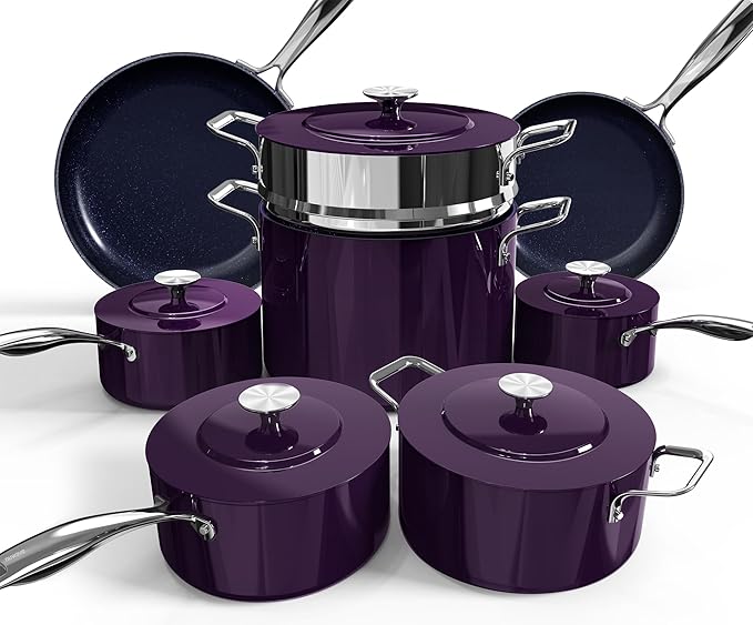 Nuwave Lux 13pc Forged Lightweight Nonstick Ceramic Cookware Set, PFAS-Free