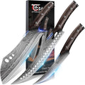 SYOKAMI Butcher Knife Set, Cleaver, Breaking & Boning Knife for Meat & BBQ