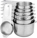 7-Piece 18/8 Stainless Steel Measuring Cups Set, Silver