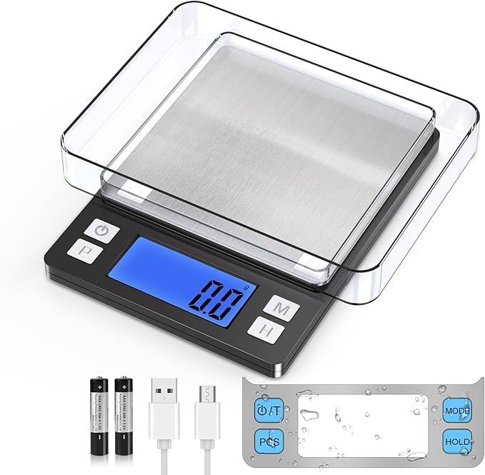 BOMATA Upgraded Small Food Scale with 0.1 g/0.001 oz High Precision