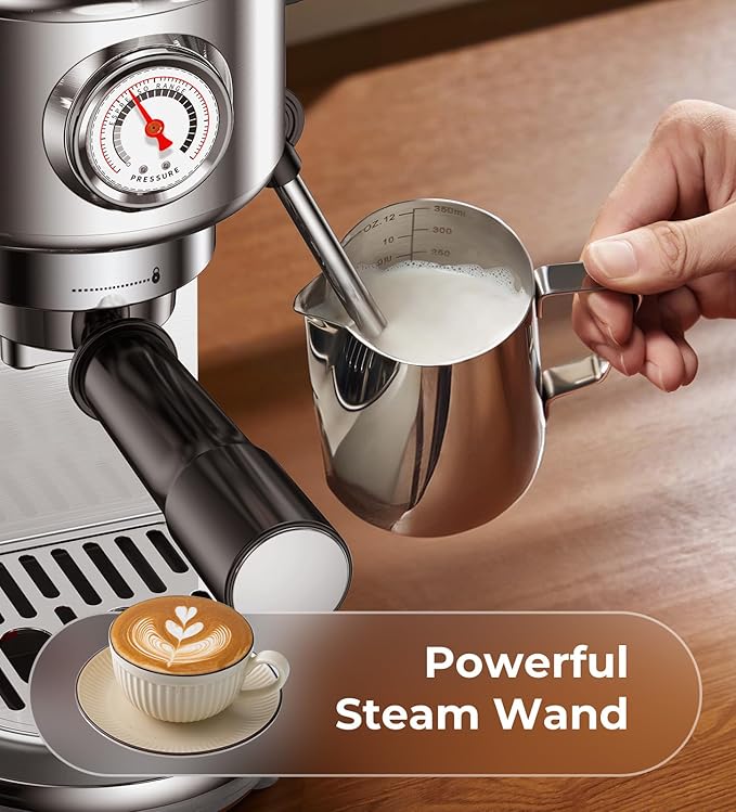 atatix Espresso Machine with Milk Frother, 20 Bar Pressure Espresso Maker