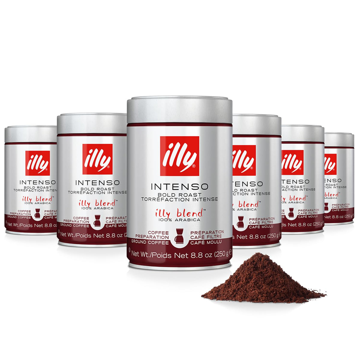 illy Ground Moka Coffee, Classico Medium Roast, 8.8 oz