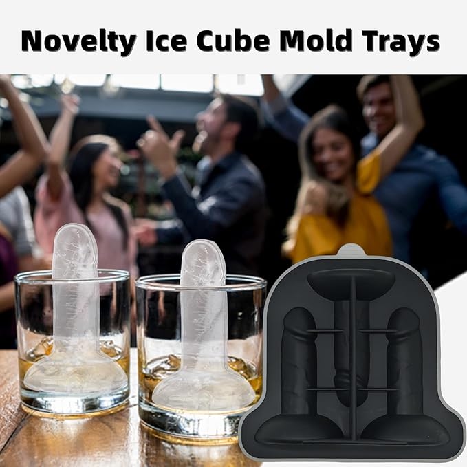 gomaxbo Prank Ice Cube Mold, Funny Ice Cube Molds for Adults, Silicone Fun Shapes for Whiskey Cocktails