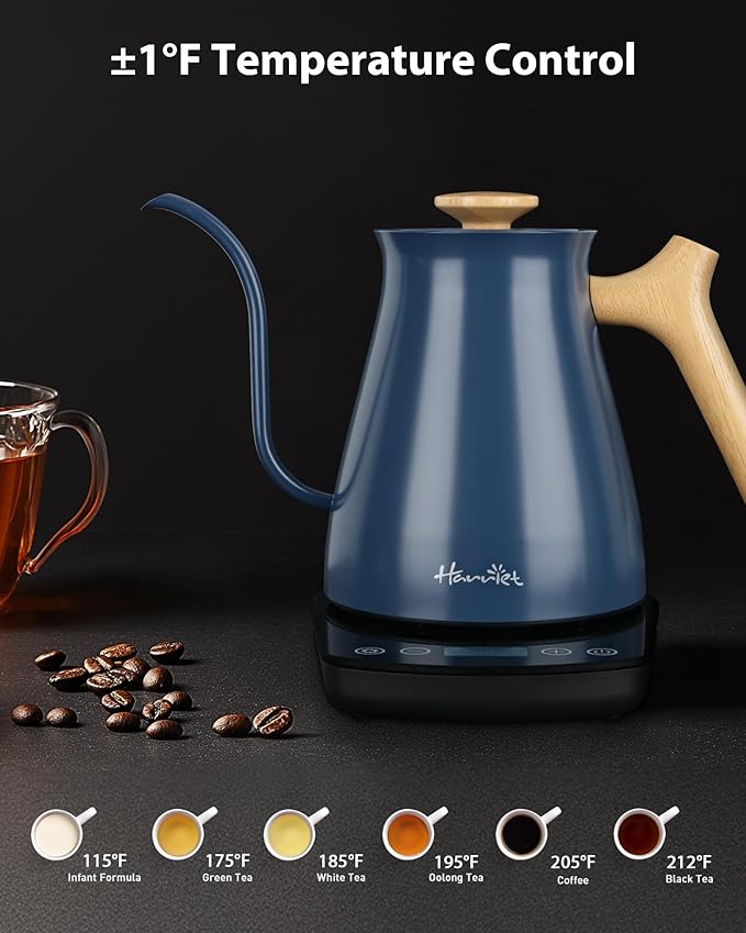 Harriet Gooseneck Electric Kettle, 0.8L, 1°F Control, Brew Timer