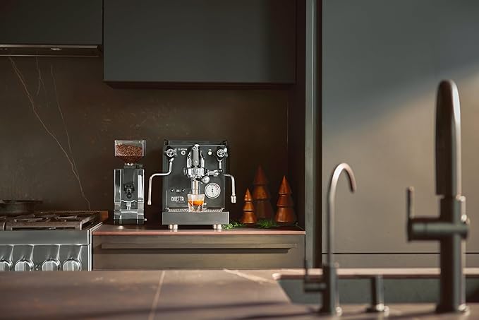 Diletta Bello+ Espresso Machine | E61 | PID Temperature Control | Shot Timer | Programmable Preinfusion | Handmade In Italy (Black)