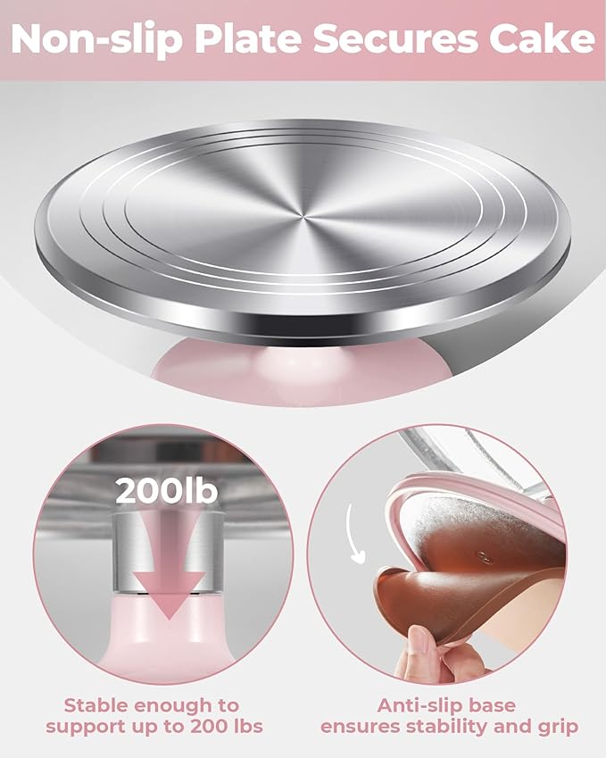 Kootek Aluminum Cake Stand Turntable for Party, Base Giratoria Para Pastele