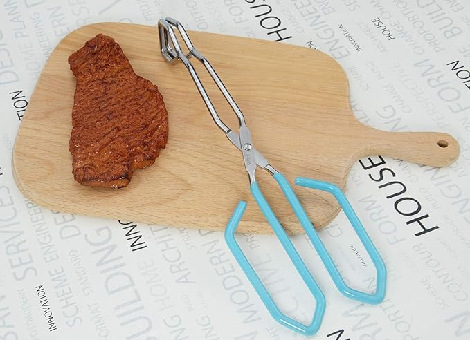 HINMAY Scissor Style Tongs 10 Inches and 11 Inches Set, Set of 2