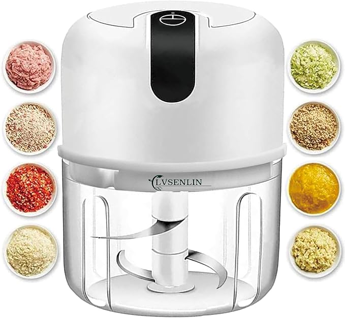 250ML Electric Garlic Chopper, 1 CUPS Mini Portable Veggie Choppers, Garlic Grinder Masher Onion Chopper, Blender to Vegetable, Wireless Food Processor for Ginger, Chili, Fruit, Meat, etc